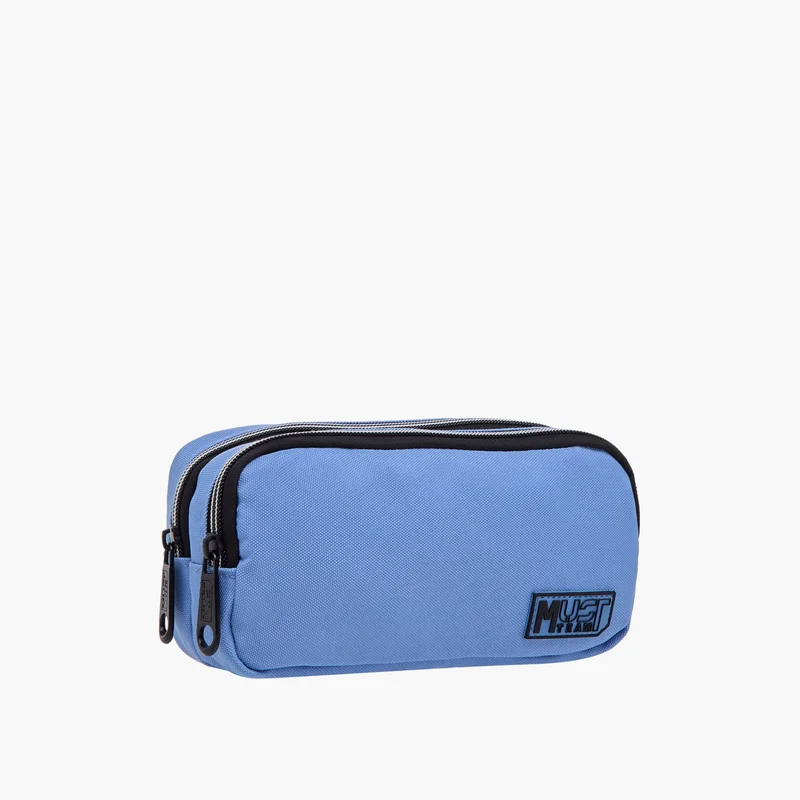 Must Pencil Case-Sustainable-2 Cmprt-1.10L (Rpet Pu) Blue \ 20X6X9